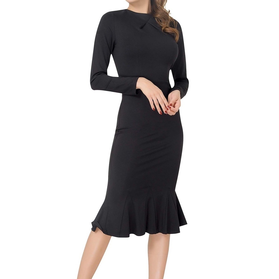 Mary Crafts Midi Dress Woman Plus 18w Mermaid Bodycon Formal Party Black